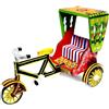 PT Ricksaw Veicolo Giocattolo IN Legno Fatto a Mano Push Verniciato & Pullover per