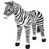 vidaXL Zebra in Peluche in Piedi Nera e Bianca XXL