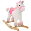 Senza Marca/Generico vidaXL Unicorno a Dondolo in Peluche 65x32x58 cm Bianco e Rosa