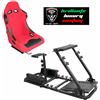 Modauto Postazione gioco simulatore PS5 support sedile sportivo N050 Tessuto rosso Pelle