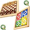 PYTHO Scacchi E Ludo 2 IN 1 Gioco da Tavolo Wood-Crafted Reversibile Gioco Set