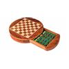 Handmade Rotondo IN Legno Magnetico Viaggio Scacchi Set Con Cassetti E Staunton Pezzi