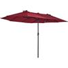 Outsunny Ombrellone da Giardino Doppio Tettucio Impermeabile con Apertura a Manovella, Anti-UV Rosso 460x270x240cm | Aosom Italy|Aosom