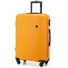 WITTCHEN Valigia Media Trolley Valigia Rigida in ABS Valigia Bagaglio Valigie con 4 Ruote Serratura a combinazione Maniglia telescopica Cube Line Arancione