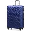 WITTCHEN Valigia da viaggio Bagaglio a mano Valigia da cabina Valigia rigida in ABS con 4 ruote girevoli Serratura a combinazione Maniglia telescopica Classic Line Taglia L Blu