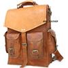 Fatto a mano Borsa in vera pelle stile vintage zaino 4 tasche scuro 2 in 1 borsa
