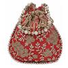 KI Tradizionale Raro Seta Ricamato Fatto a Mano Donna Potli Borsa Rosso 1 PC Raro