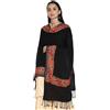 Zamour D1 Sciarpa Stola Donna Kashmiri In Lana Ricamata Chinar Nera 30 X 80