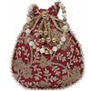 KI Borsa Potli Donna Fatta A Mano In Seta Ricamata Tradizionale Rara Maroon 1 Pz