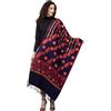 Tweedle D1 Donna Floreale Motivo Aari Ricamo IN Lana Stola Scialle Stola Blu Navy 28xa80''
