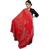 Shal-é-Pashm Donna Simil Lussuoso Pashmina Caldo e Morbido Kashmiri Scialle Stola Rosso