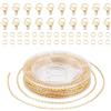 Sparkeads Catene a bobina saldate placcate in oro 18 K, 5 m, con 20 chiusure a moschettone, 40 anelli di salto per la creazione di gioielli, collane, bracciali, accessori fai da te per orecchini da