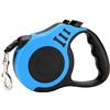 BOBOZHONG Guinzaglio retrattile per cane, 5m allungabile, freno manuale, pausa, blu