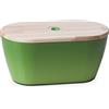 Omada Design Cassetta Portapane, Porta Pane con coperchio/tagliere (34x17x19 cm), Lavabile in Lavastoviglie, Made in Italy, linea Woody, Verde