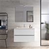 DEGHI Mobile bagno sospeso con cassetti 80 cm bianco opaco con lavabo e specchio - Cuki