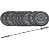 Diamond Set 90 kg Dischi bumper Diamond foro 50 mm + bilanciere 220 cm olimpico