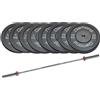 Diamond Set 100 kg Dischi bumper Diamond Professional foro 50 mm + bilanciere 220 cm olimpico