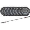 Diamond Set 130 kg Dischi bumper Diamond Professional foro 50 mm + bilanciere 220 cm olimpico