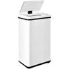WELL HOME MOBILIARIO & DECORACIÓN Pattumiera intelligente senza gambe con apertura automatica o contatto manuale, 50 l, altezza: 67,5 (x35,5 x 26), bianco.