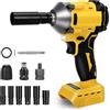 panthem Chiave a impulsi senza fili a batteria compatibile con dewalt da 18 V, 20 V, 600 Nm, avvitatore a percussione a batteria, 1/2 pollici, con chiave a bussola, adattatore (senza batteria)