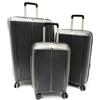 Clacson Set 3 Trolley Rigido Polipropilene 8 ruote con Trolley Bagaglio a mano Idoneo Ryanair (NERO)