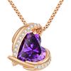 CDE Collana Donna Collana Cuore in Rame, placcato in oro rosa Gioielli Donna Festa Della Mamma Lei Moglie Fidanzata Regalo Compleanno Anniversario, Regali di San Valentino Gioielli