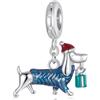 Qings Charm Ciondolo di Natale per Braccialetti in Argento 925 Pupazzo di Neve Renna Fiocco di Neve Albero di Natale Babbo Natale Pan di Zenzero Campana Perle per Collana Regali di Natale Gioielli