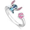 Disney Anello Bambine con Stitch in Argento, Misura regolabile, Gioielli