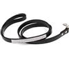 kiskick Guinzaglio decorativo a forma di diamante, grazioso guinzaglio per cani con design con strass scintillanti, comodo guinzaglio in pelle artificiale, nero, S