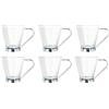 COSE DA CASA Set 6 Tazzine da caffè moka orzo ginseng in vetro con manico per bar 85 ML ristorante particolari moderne