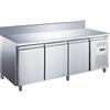 Ristoattrezzature Modello: 11875,Tavolo frigo refrigerato Classe A 3 porte in acciaio inox con alzatina -2 +8 °C 179,5x70x85h cm tropicalizzato a basso consumo energetico
