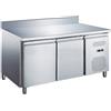 Ristoattrezzature Modello: 11876,Tavolo frigo refrigerato Classe A 2 porte in acciaio inox con alzatina -2 +8 °C 136x70x85h cm tropicalizzato a basso consumo energetico