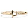 UNO de 50 - Bracciale rigido con chiusura frontale placcata in oro 18 carati, con topazio bianco centrale, Taille M, Lega metallica con placcatura in oro 18 carati, Nessuna pietra preziosa