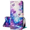 SEHEYA Cover per Motorola Moto Edge 50 Fusion Pieghevoli Libretto con Motivo Custodia Portafoglio a Libro Flip Case 3 Tasche Interne Fibbia Magnetica Protezione Caso, Farfalla Foresta