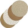 Svkiyang Set di 4 sottopentola in cotone a filo, per pentole e pentole calde, 4 colori, rotondi, in 4 colori, per cucinare in cucina