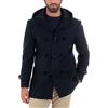Giosal Cappotto Uomo Lana Montgomery Con Alamari E Cappuccio Giacca Calda Giubbotto Casual Giaccone Sartoriale Vari Colori (IT, Numero, 52, Regular, Regular, Blu)