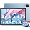 Blackview Tab60 WiFi Tablet Android 15, 12GB+128GB(TF 2TB) Tavoletta Octa-core WiFi 6, Tablet 10 Pollici 5100mAh 8MP+5MP Widevine L1, Bluetooth 5.2, Gemini AI,GMS, Modalità PC Multi-finestra