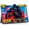Kinhank Monitor Portatile 16 Pollici 2.5K HDR 500 Nits Schermo Portatile con GTV OS, 144Hz Monitor Portatile per Xbox/PS3/4/5/Switch/Laptop HDMI Type-C, Monitor Compatibile VESA, Altoparlanti Stereo Integrati