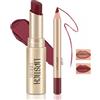 Boobeen Set di 2 Pezzi di Fodera per Labbra e Rossetto, Ultra-Long-Lasting Nude Matte LipLiner Cremoso Rossetto Impermeabile Colore Labbra