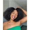 Tmbitto Parrucche Capelli Umani Per Donne Nere - Afro Kinky Ricci 100% Capelli Umani Glueless None Lace Afro 180% Densità 14 Pollici