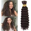 LPARMJIT Deep Wave Bulk Hair for Braiding 18 Inch 2 Bundles/Pack No Weft Wavy Synthetic Braiding Hair Extensions