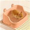 septillar Lettiera Coniglio, Medio Vassoio Rettangolare per Letame Piccoli Animali Staccabile Addestratore Vasino Toilette Gabbie per Animali Domestici Conigli Porcellini d'India Criceti Cincillà (Rosa)