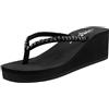 New front Infradito Donna Alte Infradito Alto Gioiello Infradito Donna Eleganti Infradito Donna Mare Moda Tacco Inclinato Gomma Comfort Estate Piscine Sabbia Vacanza Spiaggia Nero L