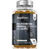 WeightWorld Multivitaminico Uomo, 90 Gommose Vegane, 12 Vitamine e Minerali, Maca Nera, Panax Ginseng, Selenio, Zinco, Vitamina C, Vitamina B Complex, Multivitaminico Completo alla Pesca e Arancia, Senza Glutine
