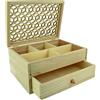 Artemio Motivo Traforato, Scatola per Gioielli, Legno, Beige, 24 x 14 x 10 cm 14002361