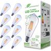 greenandco 8 lampadine a filamento LED | trasparenti | E27 ST64 | 7,2 W 1521 lm | sostituisce 100 W | 3000 K bianco caldo | 320° | 230 V | senza sfarfallio | Classe energetica A | non dimmerabile