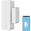 SENCKIT Sensore WiFi per porte e finestre: sensore di contatto intelligente per finestre, rilevatore magnetico wireless per porte aperte con avvisi di notifica gratuiti, compatibile con Alexa Google Assistant