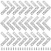 YAOSHENGUP 24 Pcs Staffa angolare piatta a forma di L Staffa Angolare Piatta Staffe Angolari in Acciaio Inox Squadrette Angolari a L Staffe a L piatte a 90 gradi con Viti per Mensola di Legno Tavolo Sedia