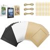 TTQiAnJ 30 Pcs Cornici Portafoto in Cartone,6 Pollici Carta Kraft per Foto DIY,con Mini Clip e Corde di Canapa,per Decorazione di Matrimonio Festa