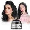 lonstin Colore dei capelli lavabile temporaneo, Colore temporaneo della cera naturale Pomade dei capelli per gli uomini delle donne del partito Cosplay Natale (nero, nero)